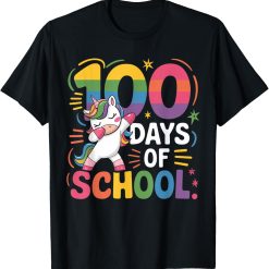I Crushed 100 Days of School Dabbing Unicorn Gift for Girls T-Shirt