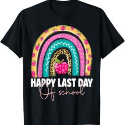 Happy Last Day of School Teacher Student Graduation Rainbow T-Shirt